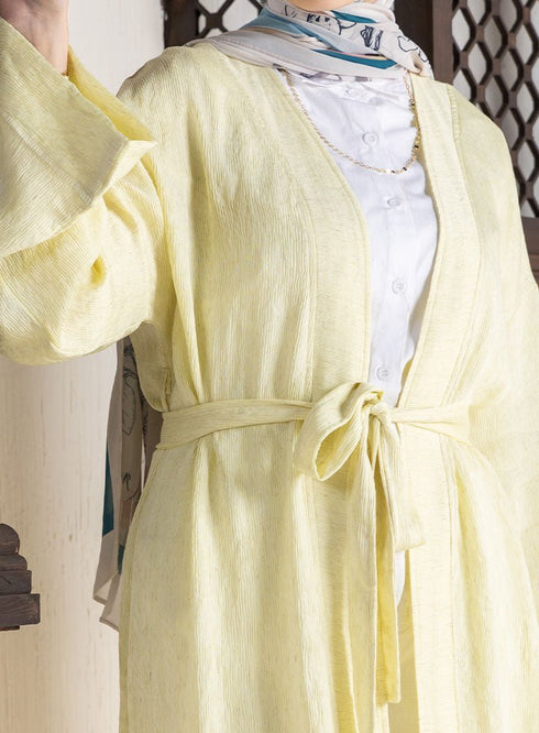Pastel Yellow RD - Long Cardigan - Khotwh
